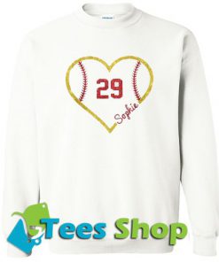 Custom Softball heart shopie Sweatshirt