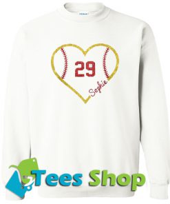Custom softball heart sophie Sweatshirt