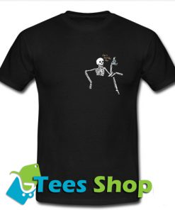 Skeleton pocket print T-Shirt