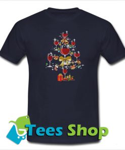 Wine Glass Christmas Tree T-Shirt