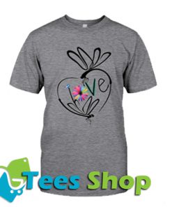 Love Flower Dragonfly T Shirt