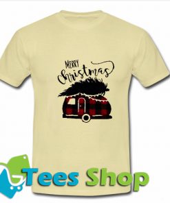 Merry Christmas Plaid Car T-Shirt