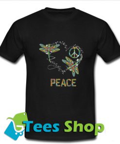 Peace Imagine Dragonfly T Shirt