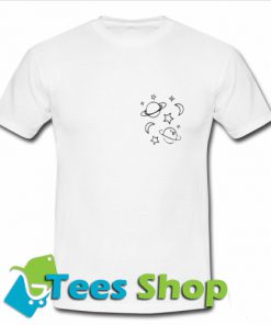 Space Planetas Estrelas T-Shirt