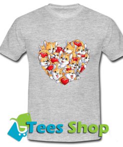 Corgi Heart Dog Lover Valentines T Shirt_SM1