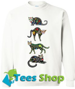 Crouching Day of the Dead Cat Sweatshirt_SM1