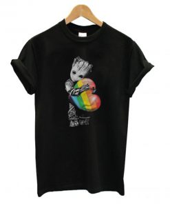 Groot Hugging Rainbow LGBT T shirt