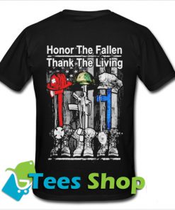 Honor The Fallen Thank The Living USA flag Back T Shirt_SM1