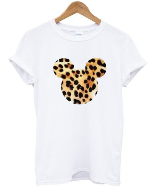 Mickey Mouse Head Leopard T shirt