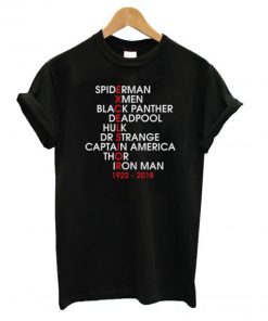 Stan Lee Excelsior Marvel Movie Names T shirt