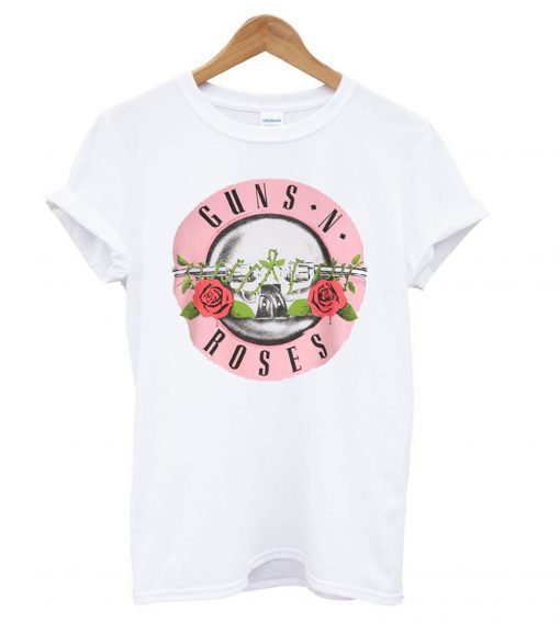 Guns N Roses Logo Pink T shirt
