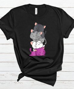 Kawaii Cat Pile Anime T Shirt