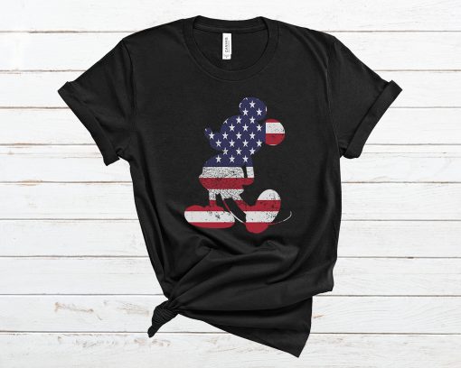 Mickey Mouse USA Flag T Shirt