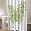 Abstract Floral Butterfly Shower Curtain AT