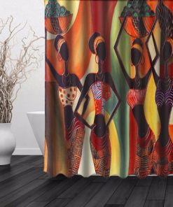 African Woman Waterproof Bathroom Shower Curtain AT