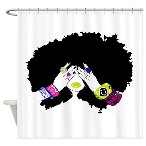 Afro Hair Shower Curtain AT