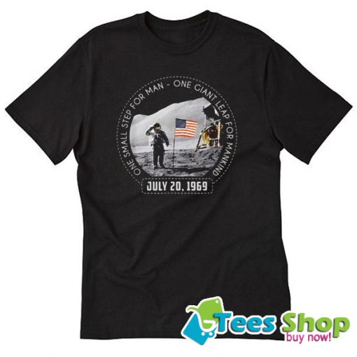 One Small Step For Man One Giant Leap For Mankind Austranaut American Flag T-Shirt STW