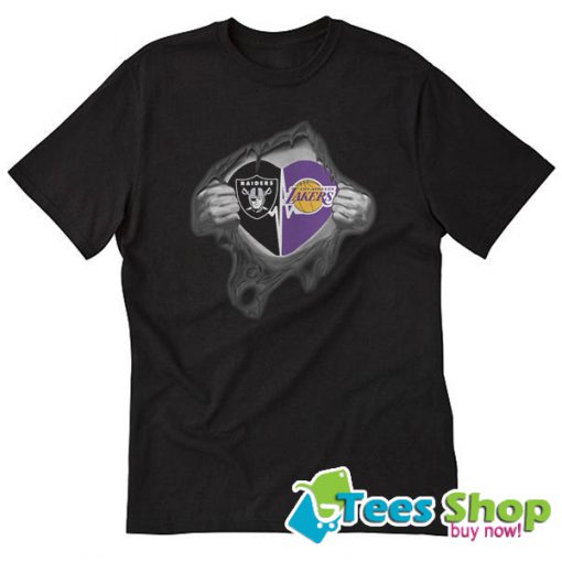Raiders Lakers It’s In My Heart Inside Me T-Shirt STW