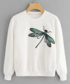 Dragonfly Embroidered Sweatshirt
