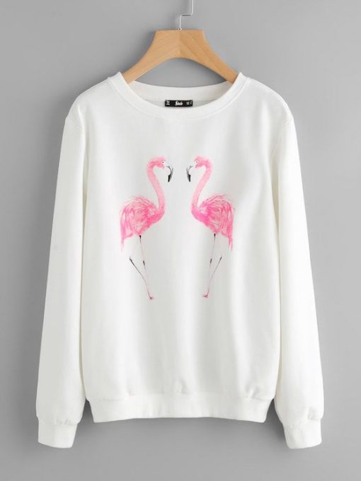 Flamingo Print Sweatshirt