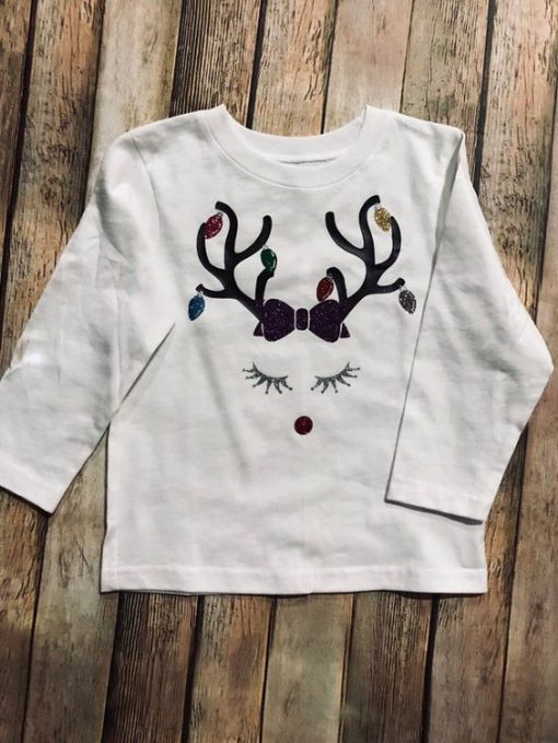 Girls Reindeer Christmas Sweatshirt