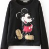 Mickey Print Loose Sweatshirt