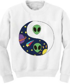 Yin yang alien sweatshirt