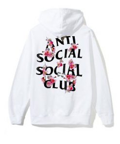 Auth Anti Social Social Club ASSC logo Kkoch White Hoodie flower hoody supreme1