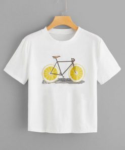 Old Bicycle Print T Shirt SN