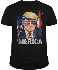 Trump Merica Murica 4th Of July American Flags Shir SN