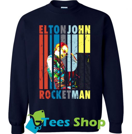 Vintage Graphic Elton John Rocketman Piano Sweatshirt SN