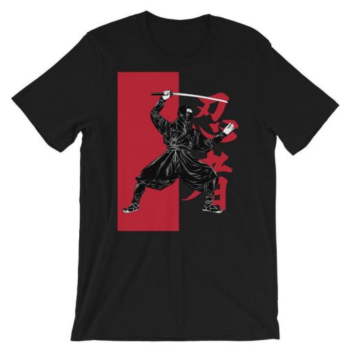 Japanese Ninja With Ninjatō Sword T-Shirt PU27