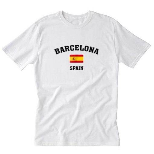 Barcelona Spain with Flag T-Shirt PU27