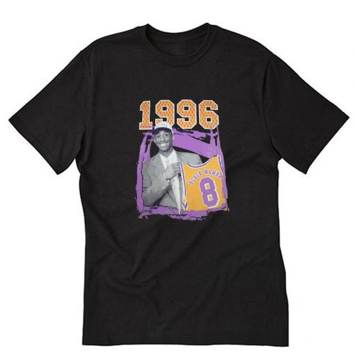 Kobe Bryant 1996 Draft Day Black Mamba Number 8 Tribute T-Shirt PU27