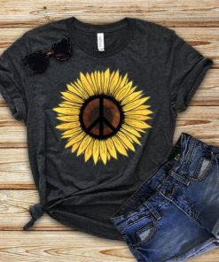 Hippie Sunflower Peace Sign T-Shirt XX