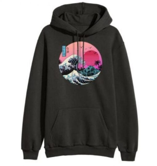 Anime Wave Design Hoodie