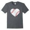 Baseball Heart Graphic T Shirt