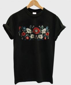 Black Grayish Top With a Floral T-Shirt