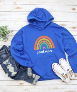 Good Vibes Boho Rainbow Hoodie