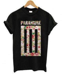 Paramore Logo Bars Floral T Shirt