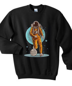 astronaut dribbling planet football soccer sweatshirt