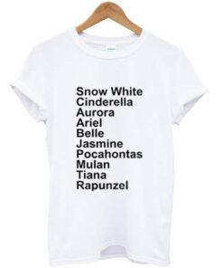 Disney Princess Name List t shirt