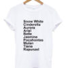 Disney Princess Name List t shirt