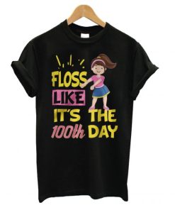 100 Days Of School Girl Floss Dance T shirt qn