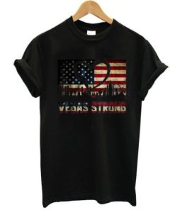 Vegas Strong American Heart Flag t shirt qn