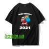 Merry Christmas 2021 Santa Claus Vaccinated Xmas Lights T-Shirt XX