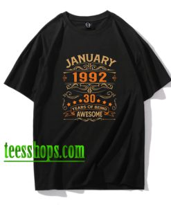 1992 30th Birthday January 2022 - Vintage 1992 30 Year Old Premium T-Shirt XX