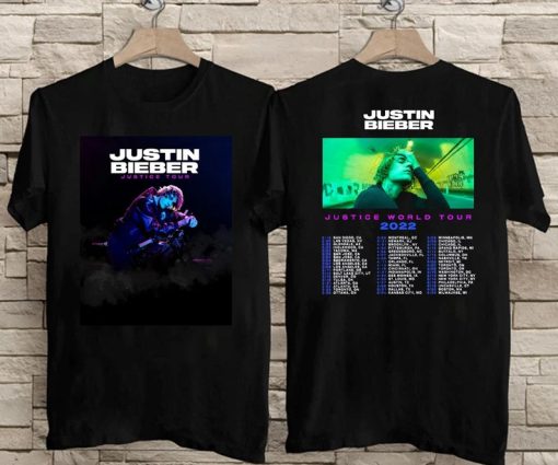 HOT 2022 Justin Bieber Justice World Tour North America T-Shirt AA