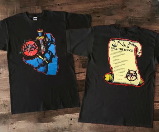 Vintage 1990 Slayer Spill The Blood Concert T-Shirt AA