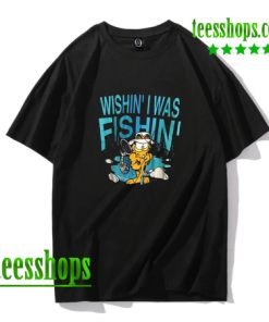 Wishin’ I Was Fishin’ Vintage 70s Garfield Fishing T-Shirt AA